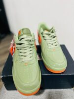 Nike Air Force 1 Low: Oil Green/Platinum Tint-Safety Orange - Image 8
