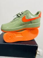 Nike Air Force 1 Low: Oil Green/Platinum Tint-Safety Orange - Image 6